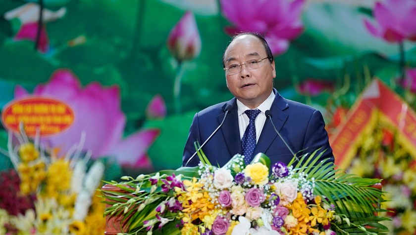 Thủ tướng Nguyễn Xuân Phúc phát biểu tại buổi lễ. - Ảnh: VGP/Quang Hiếu