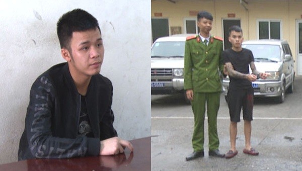 Nguyễn Việt Anh (bên phải) và Nguyễn Văn Dương bị bắt giữ.