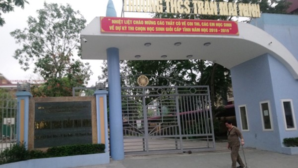 Trường THCS Trần Mai Ninh, TP Thanh Hóa, nơi xảy ra sự việc.