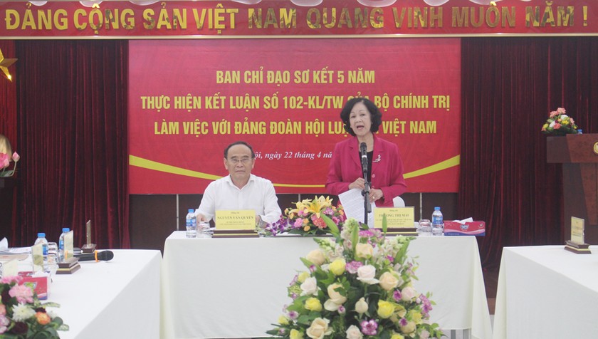 Trưởng Ban Dân vận Trung ương Trương Thị Mai phát biểu tại buổi làm việc.