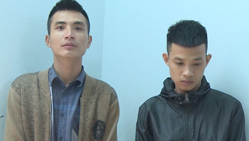 Đối tượng Hoàng Văn Phong (bên trái) và Nguyễn Văn Cường. Ảnh: Công an tỉnh Thanh Hóa.