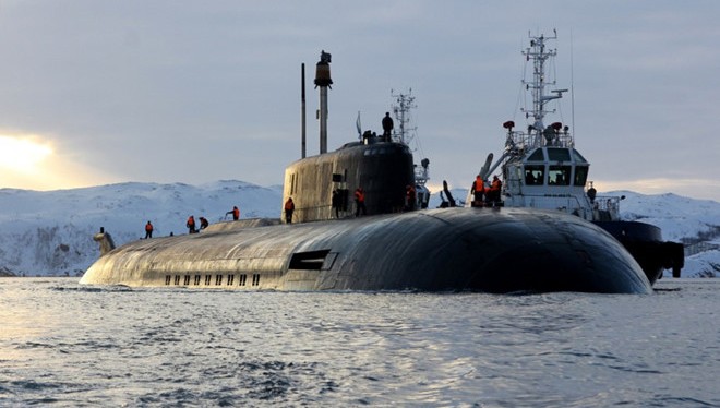 Tàu ngầm hạt nhân Orel thuộc Hạm đội Phương Bắc của Nga.