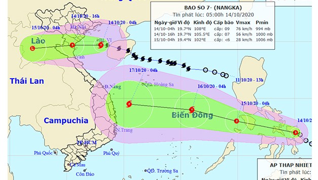 Diễn biến mới của bão số 7 và ATNĐ mạnh gần Biển Đông