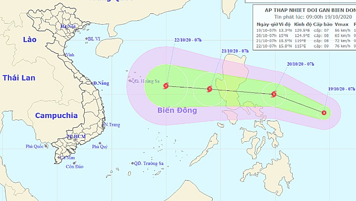 Lại xuất hiện áp thấp nhiệt đới gần Biển Đông