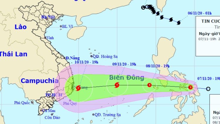 ATNĐ không ngừng mạnh thêm sắp đổ bộ Biển Đông, tâm hướng vào Quảng Ngãi - Ninh Thuận