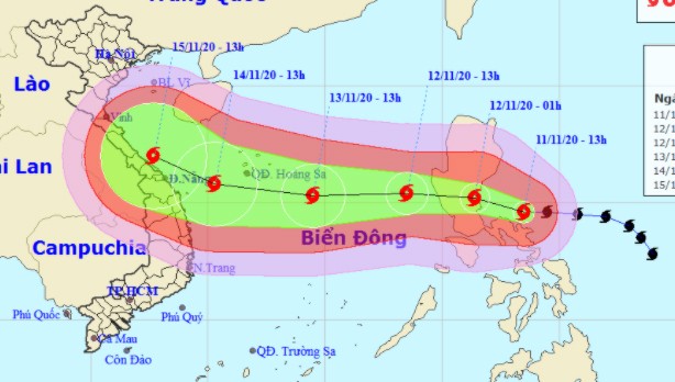 Bão giật cấp 15 tiến nhanh vào Biển Đông, vùng ảnh hưởng có thể bao trùm Khánh Hòa - Hải Phòng
