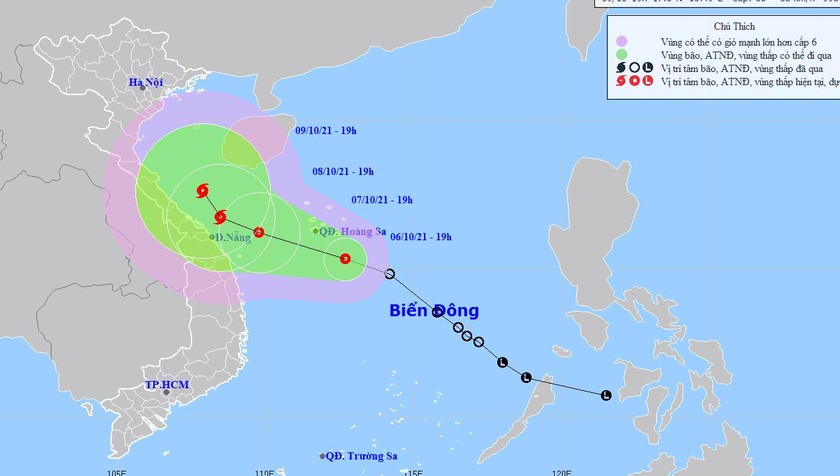 Nguy cơ bão đổ bộ vùng biển ngoài khơi Quảng Bình - Quảng Nam