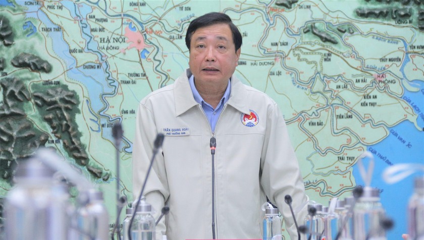 Ông Trần Quang Hoài - Phó Trưởng ban chỉ đạo Quốc gia về phòng chống thiên tai chỉ đạo tại cuộc họp. 