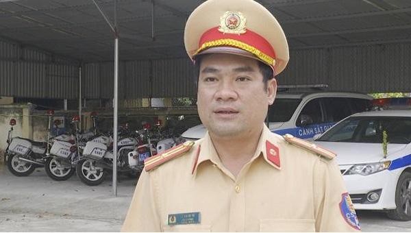 Thiếu tá Lê Xuân Tú, Đội trưởng Đội Tham mưu Phòng CSGT Công an tỉnh Phú Thọ. Ảnh: Xuân Hồng