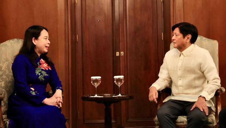 Phó Chủ tịch nước Võ Thị Ánh Xuân hội kiến với Tổng thống Philippines Ferdinand Romualdez Marcos Jr. Ảnh: TTXVN