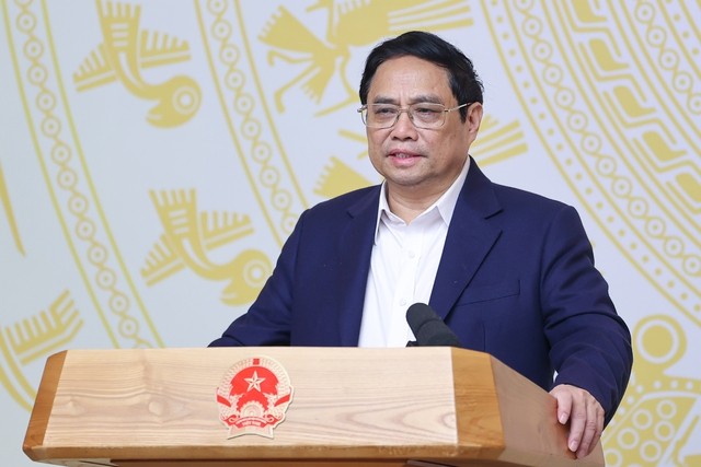 Thủ tướng Phạm Minh Chính phát biểu khai mạc hội nghị. Ảnh: VGP