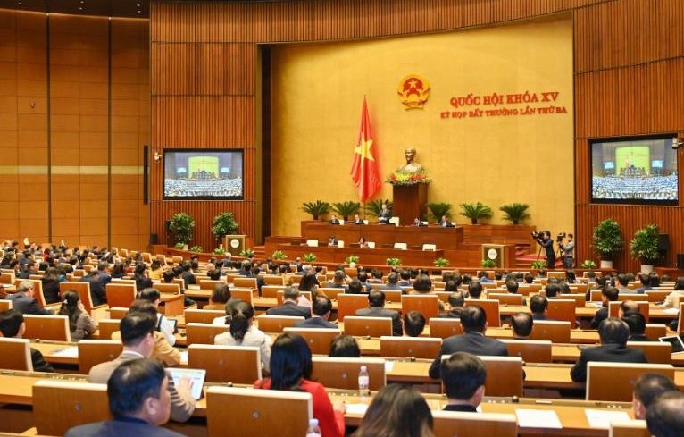 Kỳ họp bất thường lần thứ ba, Quốc hội khóa XV về công tác nhân sự. Ảnh: Quochoi.vn