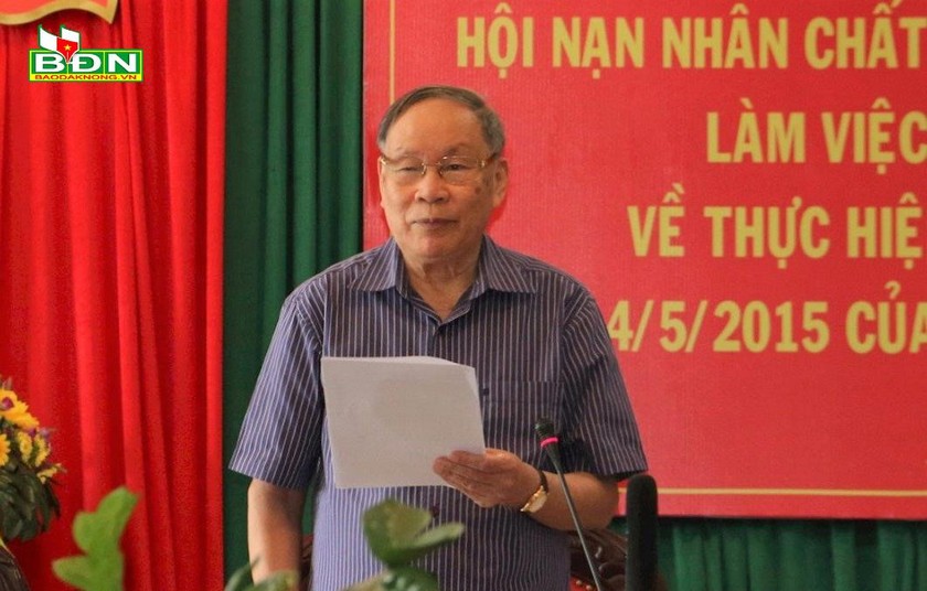 Thượng tướng Nguyễn Văn Rinh, Chủ tịch Hội nạn nhân chất độc da cam/dioxin Việt Nam. Ảnh baodaknong.vn