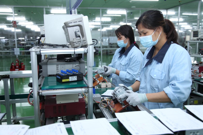 Công ty TNHH TKr Manufacturing Việt Nam ( KCN Bá Thiện 2- Bình Xuyên) hiện là đối tác tin cậy của các doanh nghiệp hàng đầu Việt Nam trong lĩnh vực sản xuất linh kiện điện tử, ô tô, xe máy. Ảnh: Nguyễn Lượng