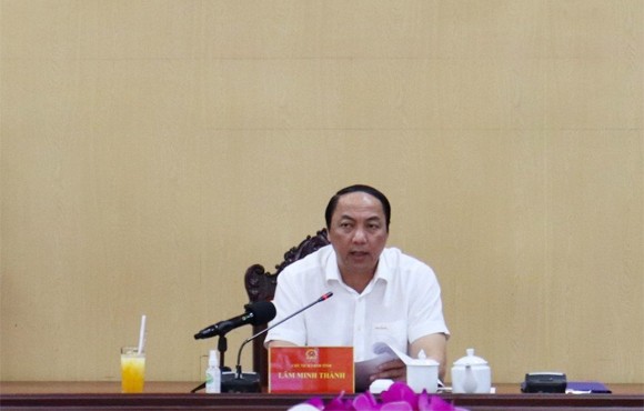 Chủ tịch UBND tỉnh Lâm Minh Thành phát biểu chỉ đạo tại Hội nghị.