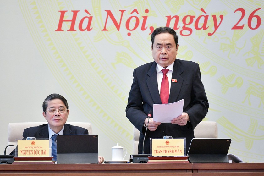 Phó Chủ tịch Thường trực Quốc hội Trần Thanh Mẫn điều hành nội dung thảo luận.