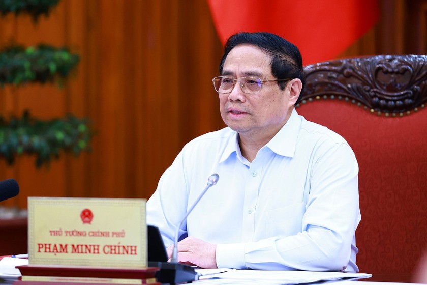 Thủ tướng Phạm Minh Chính chủ trì cuộc họp. Ảnh: VGP/Nhật Bắc