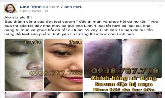 Facebook Linh Trịnh mời người thử nghiệm sản phẩm chưa qua kiểm định.