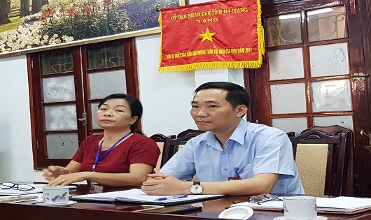 Ông Nguyễn Khắc Quyền - Giám đốc Sở Công thương tỉnh Hà Giang làm việc với phóng viên Báo PLVN.