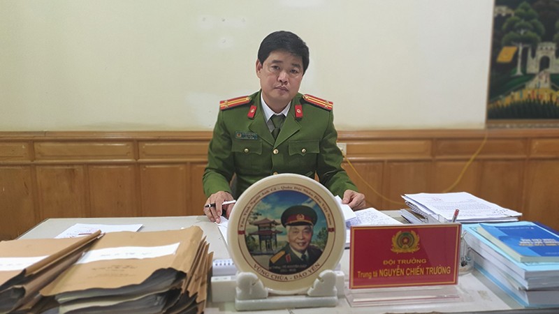 Trung tá Nguyễn Chiến Trường - Đội trưởng Đội Cảnh sát điều tra tội phạm về trật tự xã hội Công an thị xã Phú Thọ.