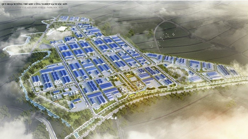 Phối cảnh quy hoạch tổng thể Khu công nghiệp sạch Sóc Sơn.