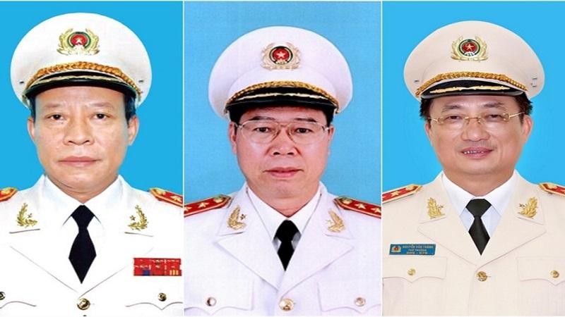 Ba Thứ trưởng Bộ Công an nghỉ hưu gồm các ông: Lê Quý Vương, Bùi Văn Nam, Nguyễn Văn Thành (từ trái qua). Ảnh: Bộ Công an.