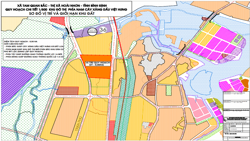Quy hoạch chi tiết 1/500 dự án khu đô thị phía Nam cây xăng dầu Việt Hưng.