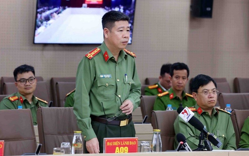 Đại tá Phan Thành Bá thông tin tại buổi họp báo (Ảnh: CAND).