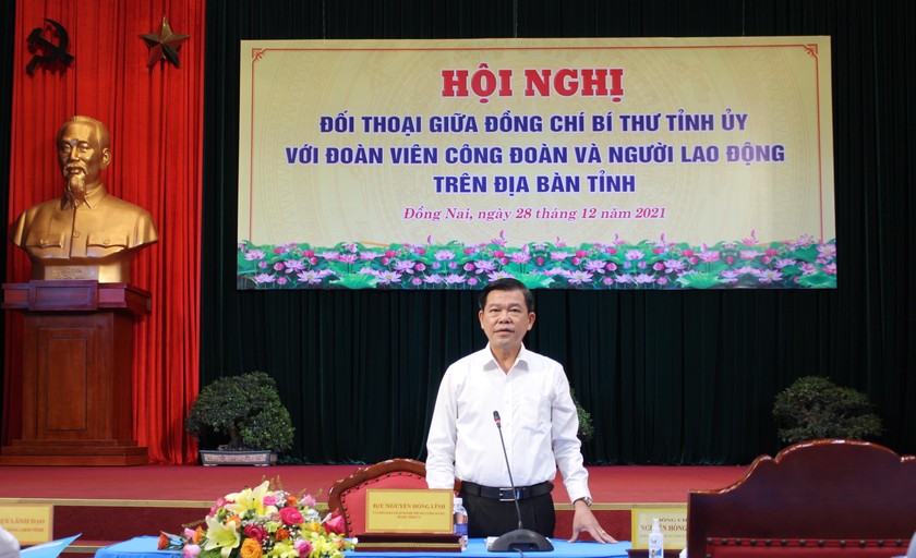 Bí thư Tỉnh uỷ Đồng Nai Nguyễn Hồng Lĩnh trả lời đối thoại với công nhân, người lao động