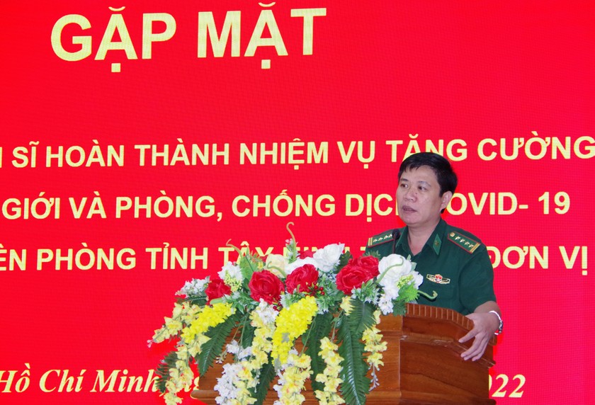 Đại tá Trần Thanh Đức - Chỉ huy trưởng BĐBP. TP HCM phát biểu tại buổi gặp mặt