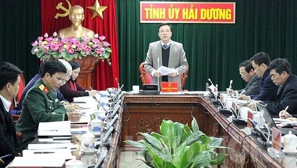 Đoàn đại biểu Đảng bộ tỉnh Hải Dương họp vào sáng 11/1.