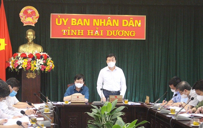 Cuộc họp trực tuyến của Ban chỉ đạo phòng dịch Covid-19 tỉnh Hải Dương.