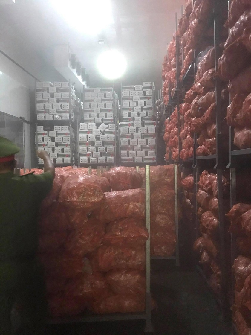 Hình ảnh hàng hoá của bên chị Bảng trong kho lạnh ở Công ty Thuận Thịnh