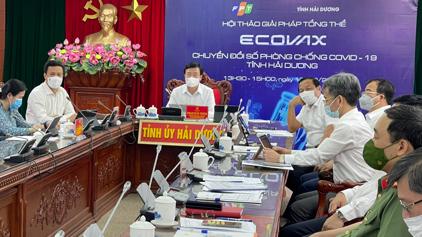Hải Dương và Tập đoàn FPT tổ chức Hội thảo trực tuyến về giải pháp “eCovax” – Chuyển đổi số phòng, chống dịch COVID-19.