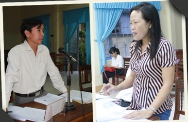 Ông Nguyễn Công Bình đại diện người bị kiện và đại diện người khởi kiện tại phiên tòa sơ thẩm.