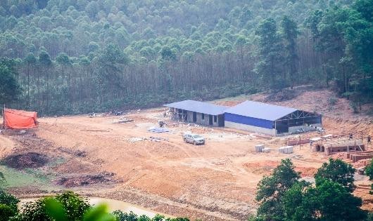 Công trường phá rừng phòng hộ trên núi Đá Bia, thôn Thanh Lộc, xã Ngọc Thanh - TX Phúc Yên
