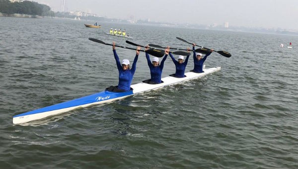 Đội tuyển đua thuyền Canoeing Quảng Ninh đã thi đấu thành công tại Đại hội với 4 HCV.