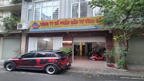 Trụ sở Cty CP Đầu tư Vĩnh Cát, nơi ông Hòa giữ chức Phó tổng Giám đốc