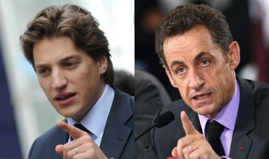 Ông Nicolas Sarkozy và con trai thứ 2 Jean Sarkozy