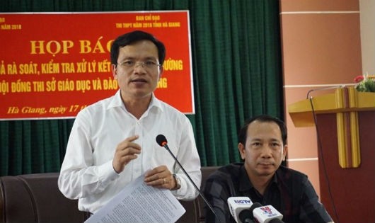 Ông Mai Văn Trinh, Cục trưởng Cục Quản lý chất lượng, Bộ GD&ĐT phát biểu tại buổi họp báo.