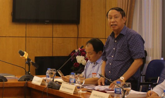 Ông Nguyễn Thanh Thủy, Phó Tổng cục trưởng Tổng cục Thi hành án dân sự (Bộ Tư pháp) phát biểu tại buổi họp báo