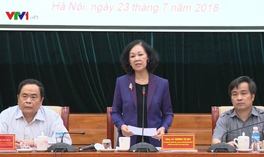 Trưởng Ban Dân vận Trung ương Trương Thị Mai phát biểu tại hội nghị.