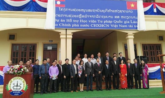  Lễ Khởi động Dự án Hỗ trợ Học viện Tư pháp quốc gia Lào do Chính phủ Việt Nam tài trợ vào tháng 3/2018