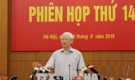 Tổng Bí thư Nguyễn Phú Trọng phát biểu tại phiên họp. 