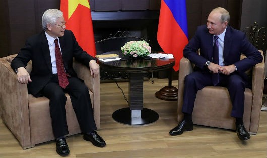Tổng Bí thư Nguyễn Phú Trọng và Tổng thống Nga Vladimir Putin.