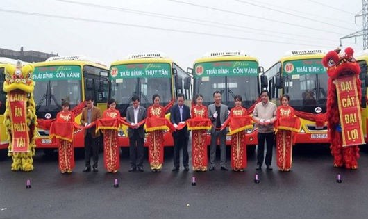 Khai trương hai tuyến buýt 07 (Thái Bình - Thụy Tân) và 08 (Thái Bình - Cồn Vành) ngày 11/2/2018