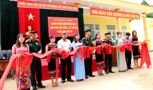 Điểm trường học làng Khe Chữ, xã Trà Vân đã được khánh thành