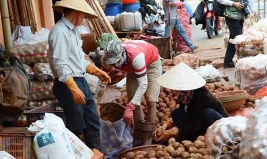 Khoai tây Trung Quốc được "khoác áo mới" để biến thành khoai Đà Lạt, bán tại các chợ dân sinh