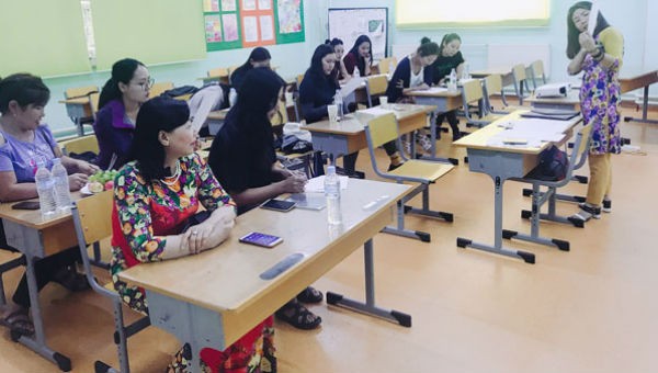 Một lớp học tiếng Việt tại Mông Cổ do Đại sứ quán Việt Nam tại Mông Cổ tổ chức năm 2018
