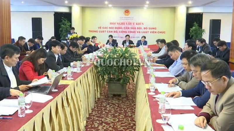 Hội nghị lấy ý kiến về các nội dung cần sửa đổi, bổ sung trong Luật Tổ chức Chính phủ tại Nghệ An hồi tháng 1/2019. 